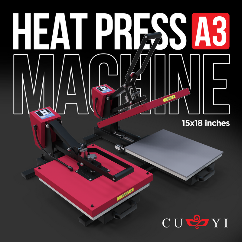 CUYI Heat Press Machine A3 Auto Open Drawer Type