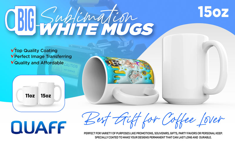 Quaff Big Sublimation Ceramic Mugs 15oz [36pcs]