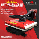 A4 CUYI Auto Open Heat Press Machine Drawer Type