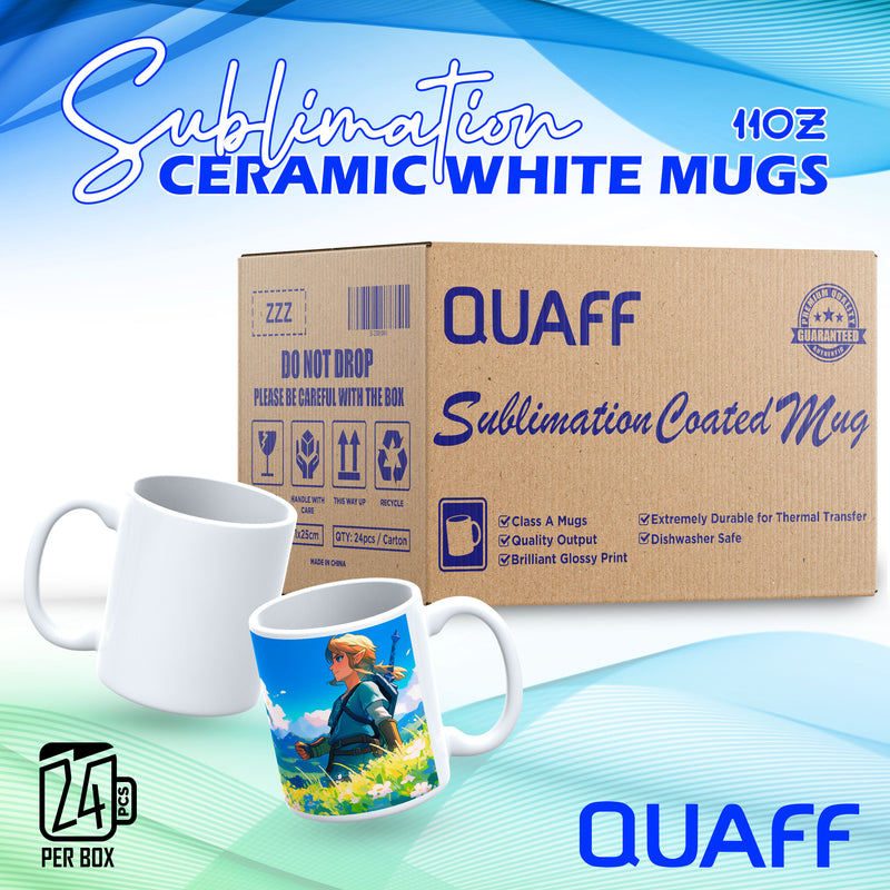 Quaff Ceramic White Mugs