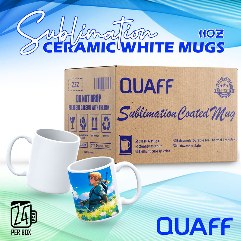 Sublimation White Mugs 11oz QUAFF [24pcs]