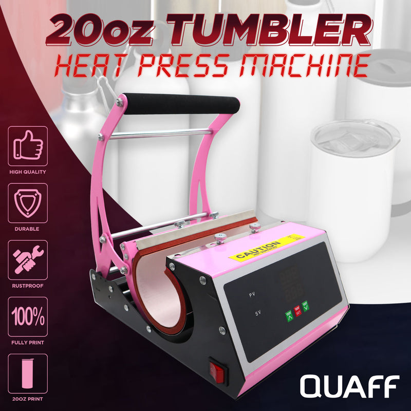 QUAFF 20OZ TUMBLER HEAT MUG PRESS MACHINE PINK 230MM