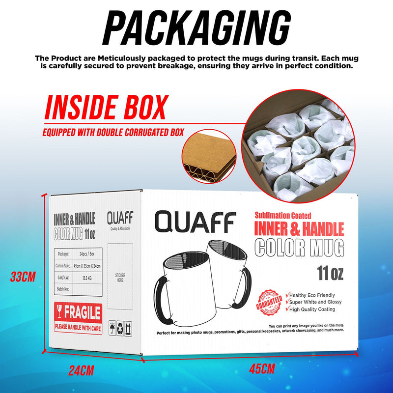 24pcs Quaff Inner & Handle Color Mugs
