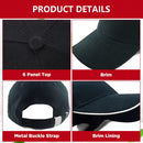 Baseball Cap With Adjustable Metal Strap Buckle Closure And Colored Brim Lining