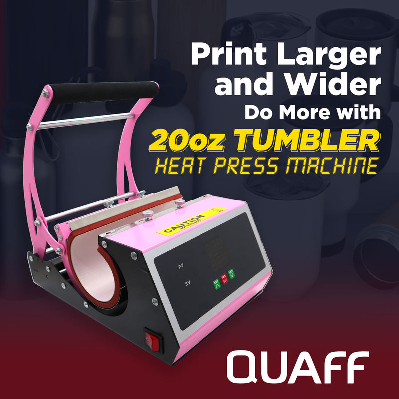 QUAFF 20OZ TUMBLER HEAT MUG PRESS MACHINE PINK 230MM