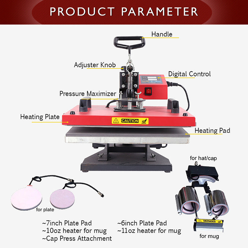 CUYI 6IN1 Combo Heat Press Machine