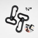 Black Plastic ID Hook for Lanyards and Lace Accessories 100pcs/pack