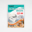 Calling Card Paper White Glitter