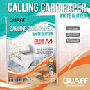 Calling Card Paper White Glitter