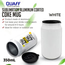 Quaff Sublimation Coated Aluminum Coke Mug White 350ml