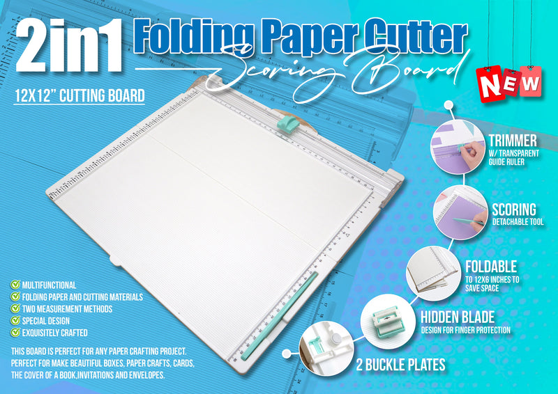 2in1 Folding Paper Cutter Scoring Board