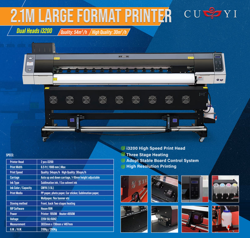 Large Format Printer 6 FT(1.83M) S7000-3 (i3200 Dual Head)
