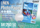 QUAFF Double Sided Photo Paper Linen 260GSM A4（50s）