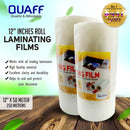 Quaff Laminating Film Roll 4inch/6inch/9inch/12inc