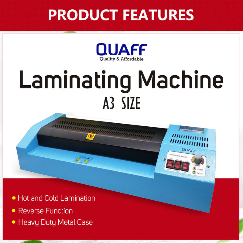 QUAFF A4/A3 Size Laminator Hot & Cold Option For Laminating Film Heavy Duty