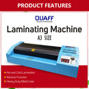 QUAFF A4/A3 Size Laminator Hot & Cold Option For Laminating Film Heavy Duty
