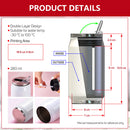 Quaff 280ml Coke Mug With Straw Sublimation Coated Stainless White Silver