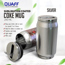 Quaff 280ml Coke Mug With Straw Sublimation Coated Stainless White Silver