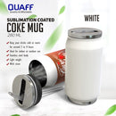 Quaff 280ml Coke Mug With Straw Sublimation Coated Stainless White Silver