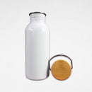 QUAFF 600ml Sublimation Coated Vacuum Flask with Bamboo Lid (White)