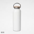 QUAFF 600ml Sublimation Coated Vacuum Flask with Bamboo Lid (White)