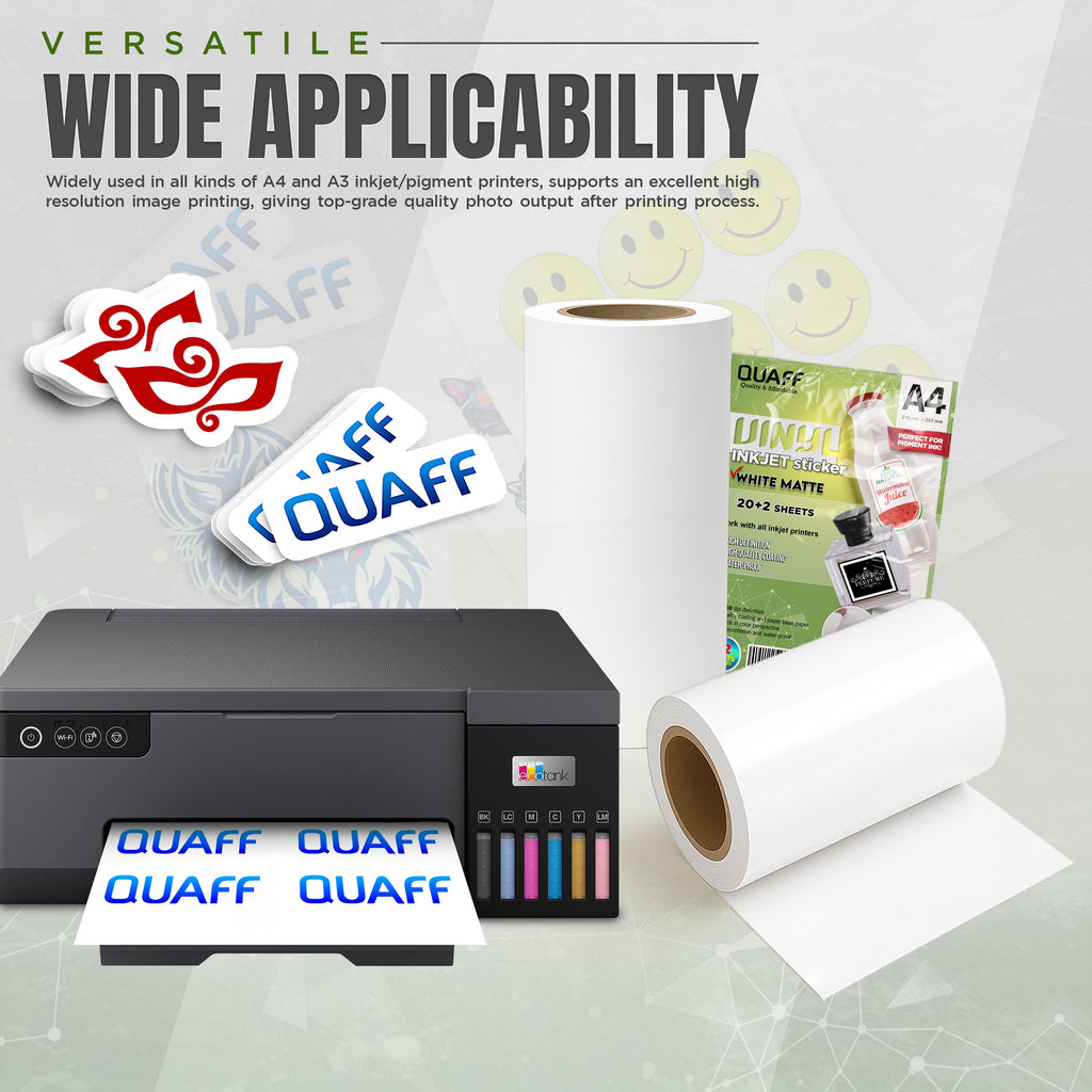 Sticker Parameter QUAFF ROLL Vinyl Sticker Waterproof (8.26inx 50 meters)