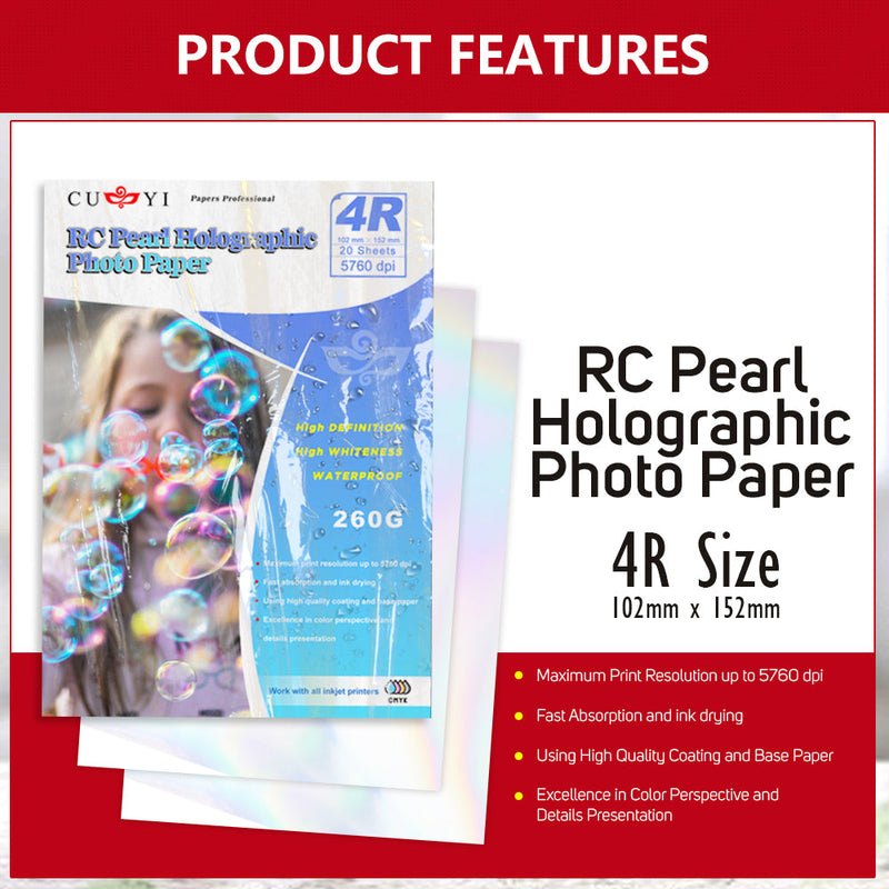 RC Pearl Holographic Photo Paper