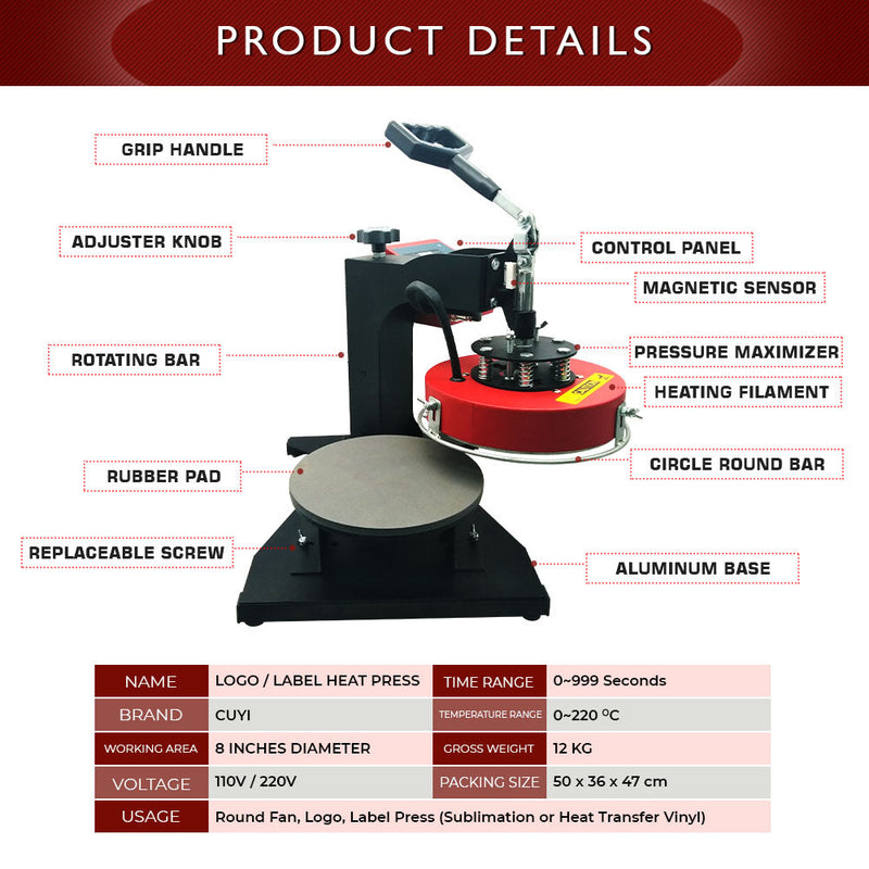 CUYI Round Fan Heat Press Macine