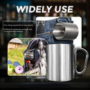 Coated Stainless Steel Coffee Mug with Carabiner Handle 300ml