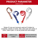 1.5cm stripe design id lace w/aluminum casing plastic hook (5PCS)
