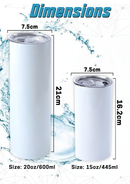 Sublimation Coated Skinny Slim Tumbler