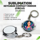 Sublimation Compact Mirror Keychain