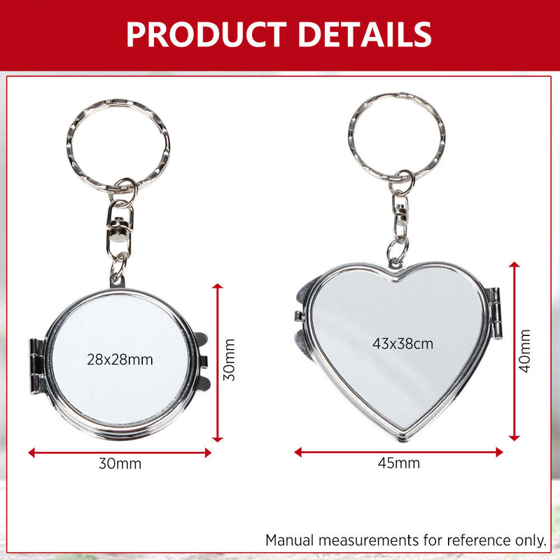 Sublimation Compact Mirror Keychain