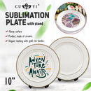 Quaff Sublimation Coated Plate w/ Stand