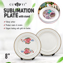 Quaff Sublimation Coated Plate w/ Stand