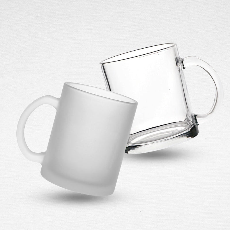 Glass Clear Mugs Frosted / Crystals [per piece]