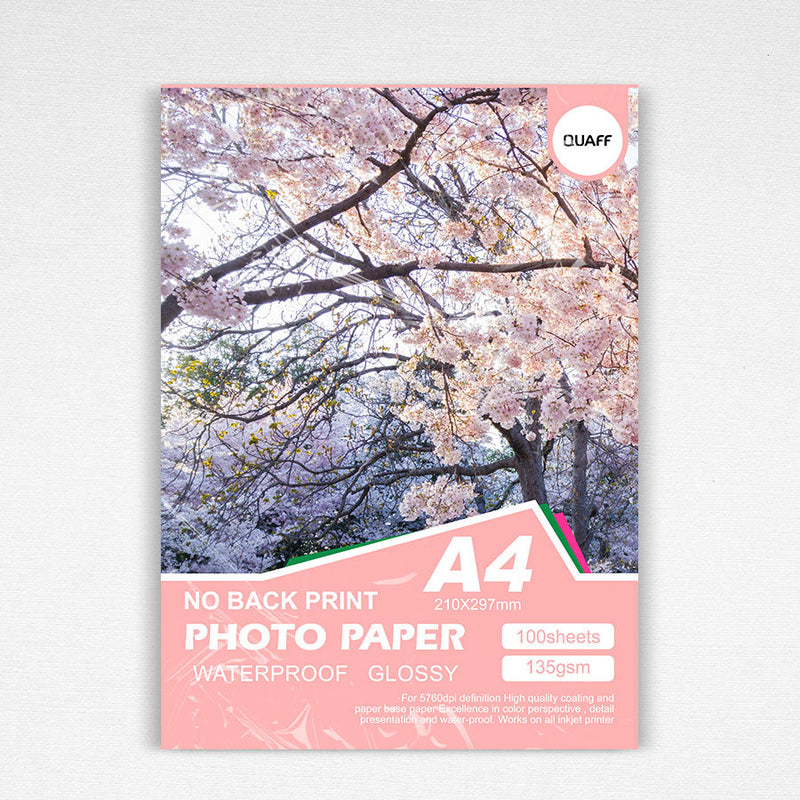 QUAFF No Back Print Glossy Inkjet Photo Paper A4 Size