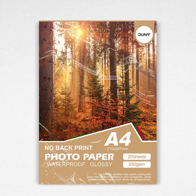 QUAFF No Back Print Glossy Inkjet Photo Paper A4 Size