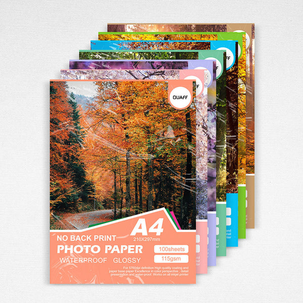 QUAFF No Back Print Glossy Inkjet Photo Paper A4 Size