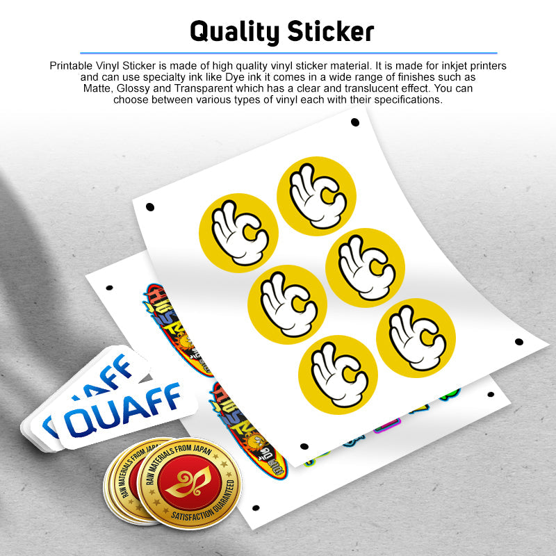 Vinyl Inkjet Sticker (Not Waterproof)