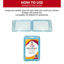 5 Pcs Vertical Colored Transparent Id Holder Case Protector C - 113