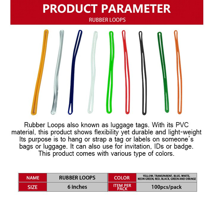 Rubber Loops For Bag Tags 100pcs