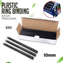 Plastic Ring Binding Black A4 Size Spring Binder 100pcs Per Pack 10 Mm 12 14mm