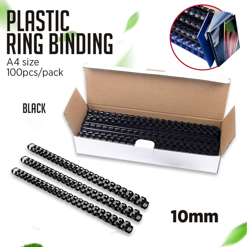 Plastic Ring Binding Black A4 Size Spring Binder 100pcs Per Pack 10 Mm 12 14mm