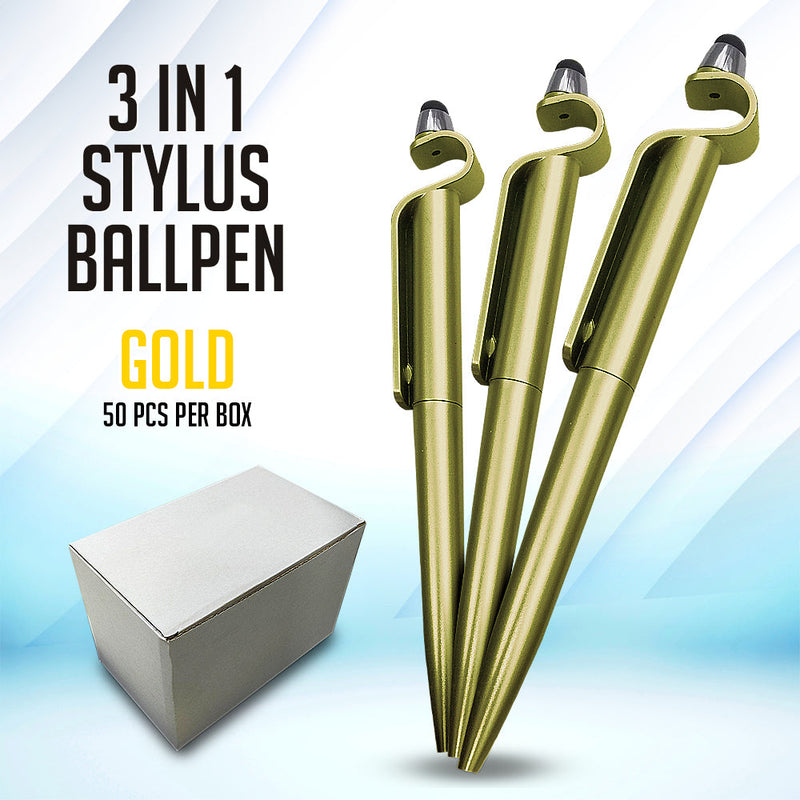 50pcs 3in1 Multi-Function Stylus Ball Pen Cellphone Stand Touch Screen Nb Ballpen