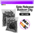 100pcs Black Button Dig Side Release Buckle For Id Lace Making