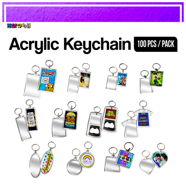 Photo Insert Acrylic Keychain Openable Key Chain 100 Pcs Pack
