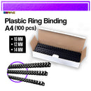 Plastic Ring Binding Black A4 Size Spring Binder 100pcs Per Pack 10 Mm 12 14mm