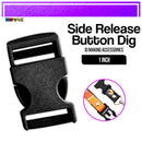 100pcs Black Button Dig Side Release Buckle For Id Lace Making