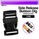 100pcs Black Button Dig Side Release Buckle For Id Lace Making